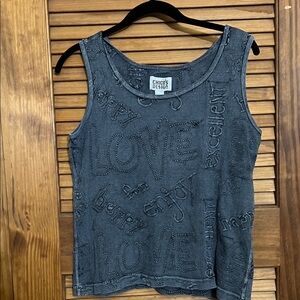 Chico's Gray Embroidered Tank Top